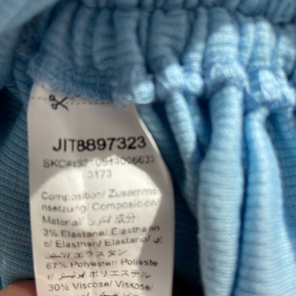 Light Blue Ruched Ribbed Dress - Picture 6 of 7